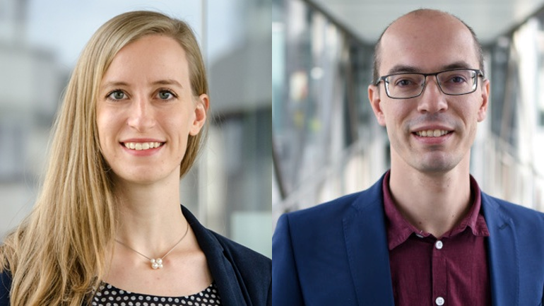 Portrait photos of Prof. Mona Garvert and Prof. Christoph Helbig
