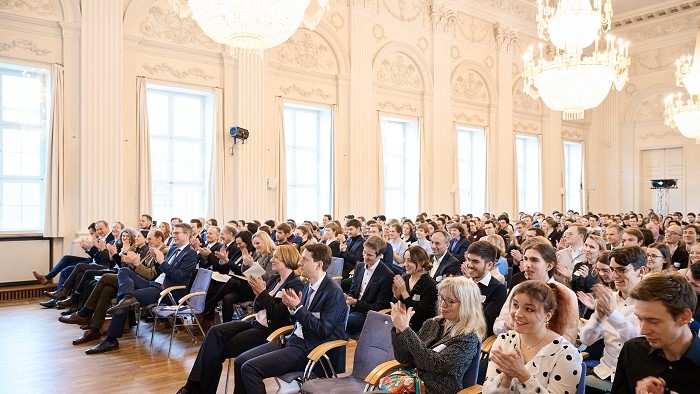Applauding audience at Max-Joseph-Saal inside Munich Residence